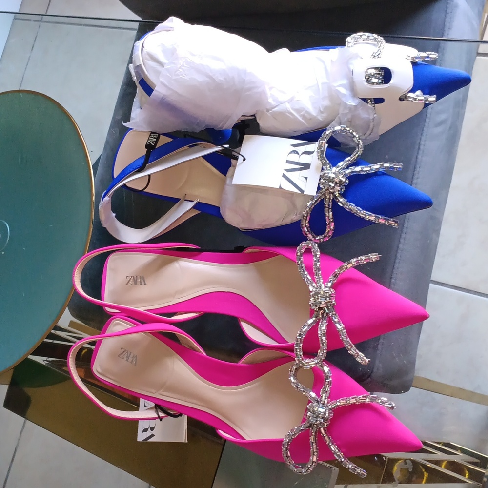 Shoes zara heels Pink and blue blundle size 8